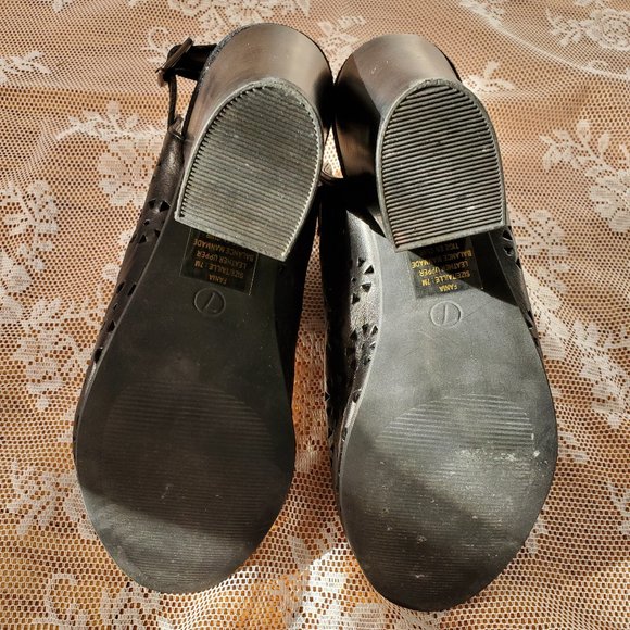 Maddison Womens Leather Heels, Black - Picture 4 of 7